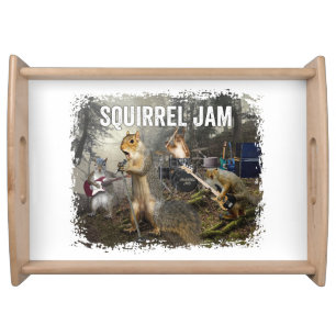 Squirrel Jam - funny rock band Serving Tray