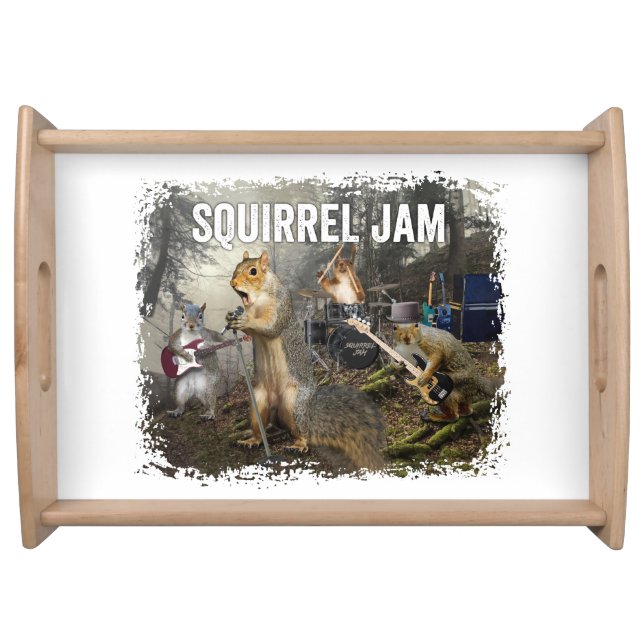 Squirrel Jam - funny rock band Serving Tray (Front)