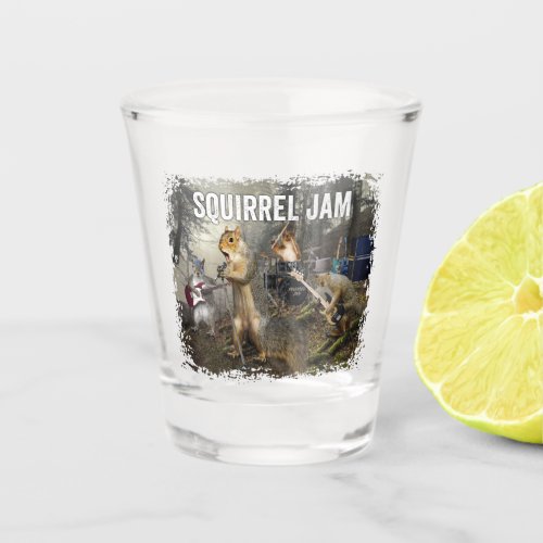 Squirrel Jam _ funny rock band Shot Glass