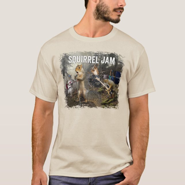 Squirrel Jam - funny rock band T-Shirt (Front)