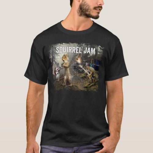 Squirrel Jam _ funny rock band T_Shirt