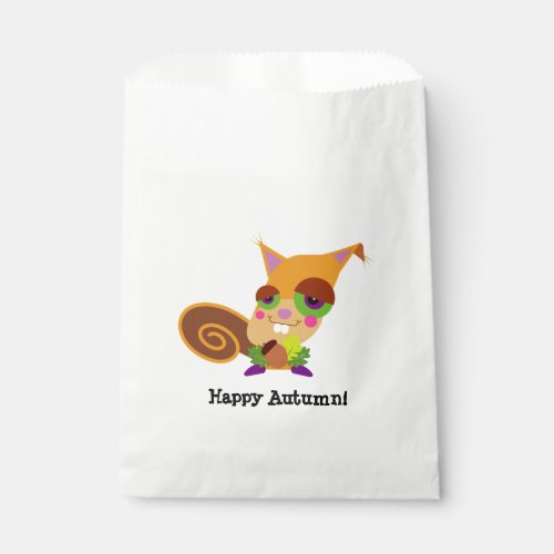 Squirrel  Kawaii Cartoon Halloween Candy Favor Bag