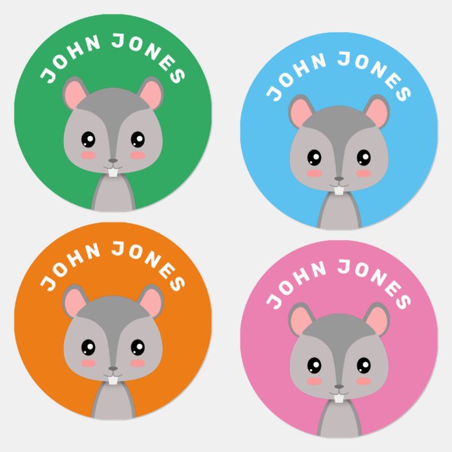Squirrel Kids' Labels (Group)