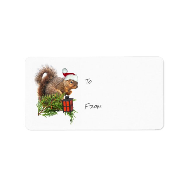 Squirrel Lantern Gift Labels (Front)