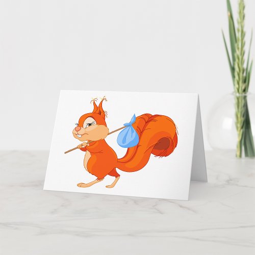 Squirrel Leaving Home Greeting Cards