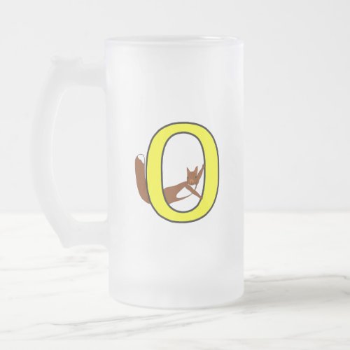Squirrel Letter O Righmanaged Frosted Glass Beer Mug