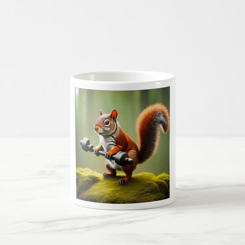 Squirrel Lifting Weights Coffee Mug