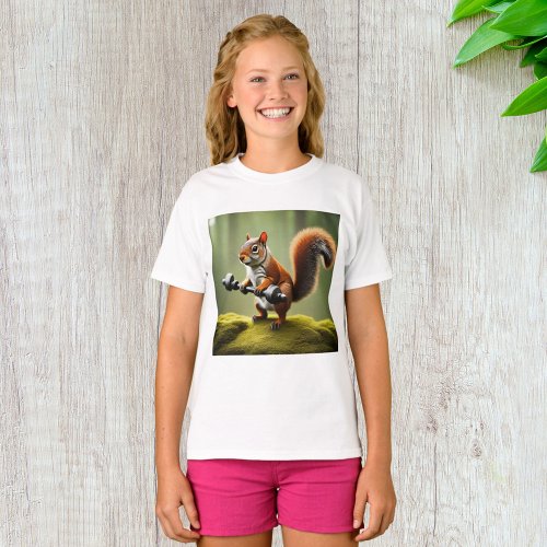 Squirrel Lifting Weights T_Shirt