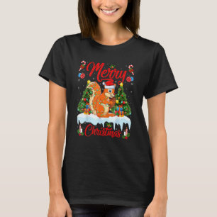 Squirrel Lights Xmas Tree Santa Squirrel Christmas T-Shirt