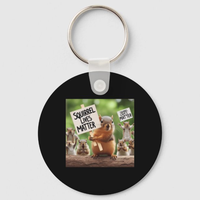 Squirrel Lives Sticker  Keychain (Front)