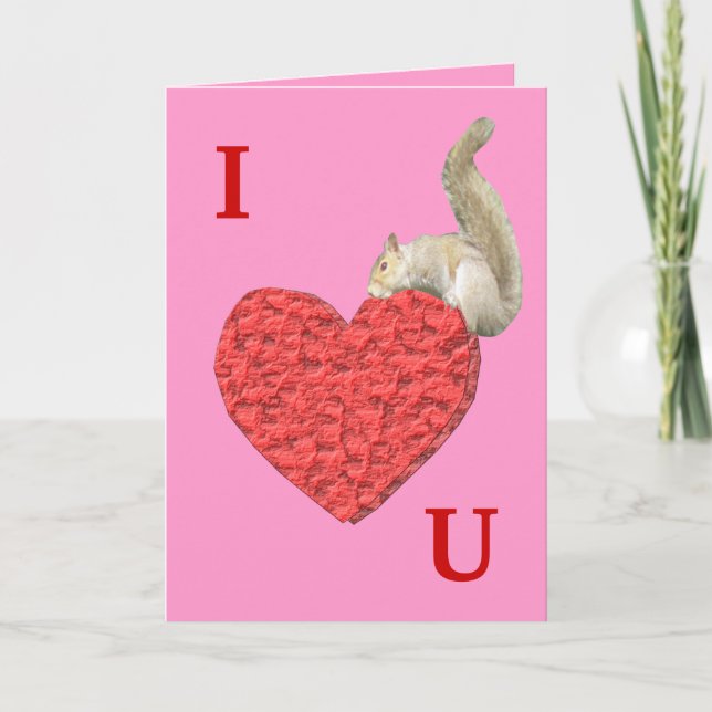 Squirrel Love Customizable Greeting Card (Front)