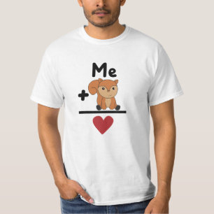 Squirrel Love Equation Forest Animals Heart T-Shirt