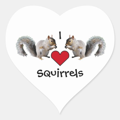 Squirrel Love Heart Sticker