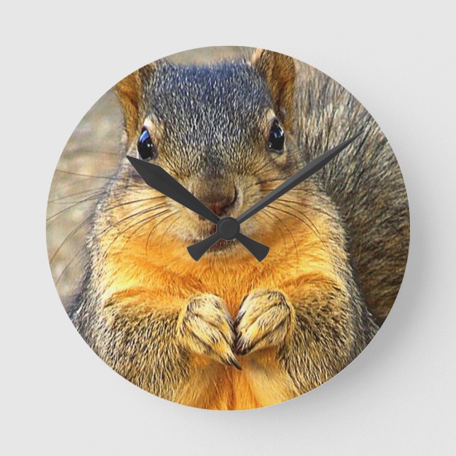 Squirrel Love_ Round Clock (Front)