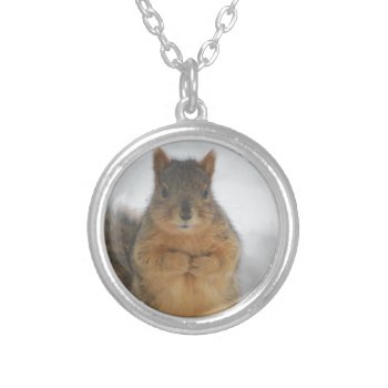 Squirrel Love Silver Plated Necklace by Incatneato at Zazzle