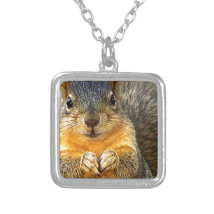 Squirrel Love_ Silver Plated Necklace