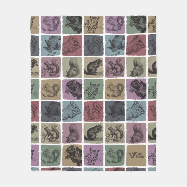 Squirrel Lover Vintage Blanket Funny Retro Gift (Front)