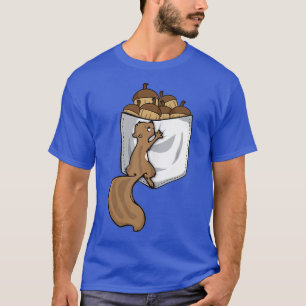 Squirrel Lover Women Pocket Acorn Cute Squirrel T-Shirt