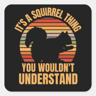 Squirrel Lovers Gift For Flying Squirrel Square Sticker