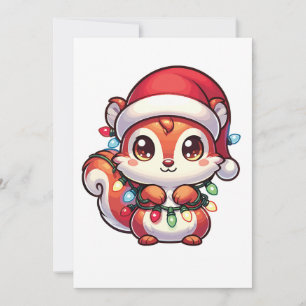 Squirrel Merry Christmas Winter Animals Squirrels Holiday Card