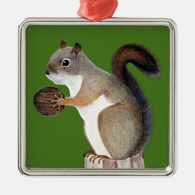 Squirrel Metal Ornament (Front)