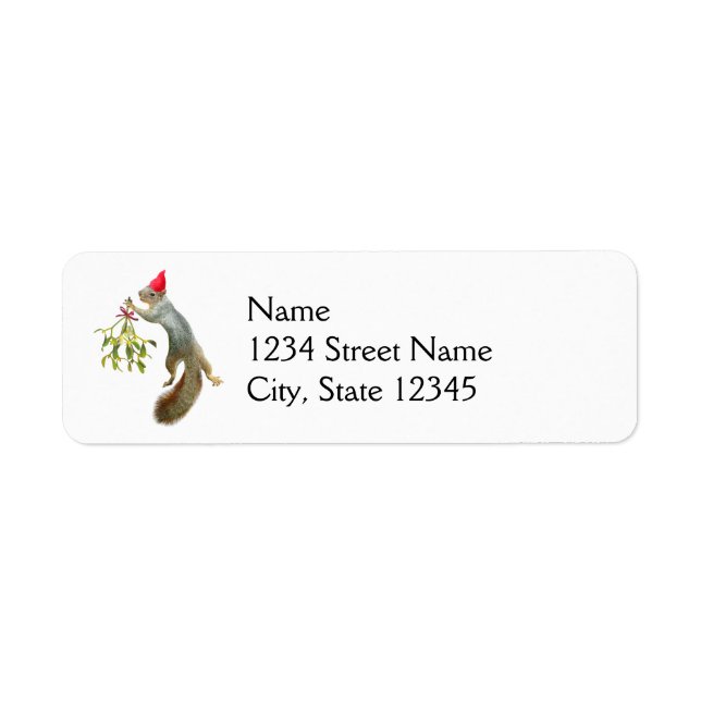 Squirrel Mistletoe Address Labels (Front)
