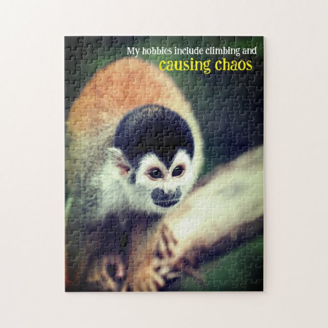 Squirrel monkey in tree jigsaw puzzle (Vertical)