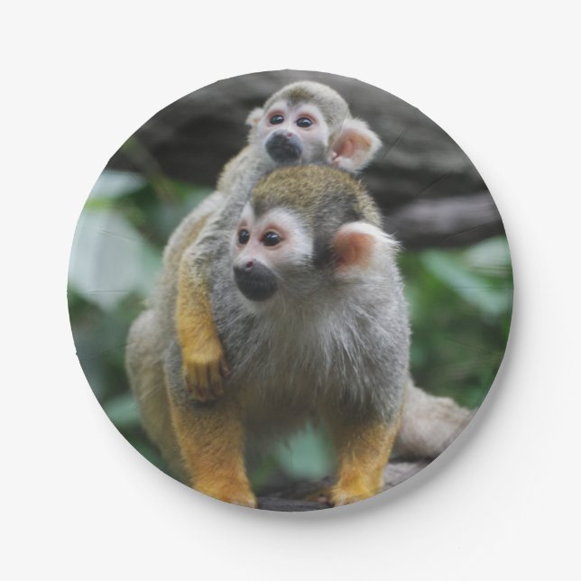 Squirrel Monkey Paper Plates (Front)