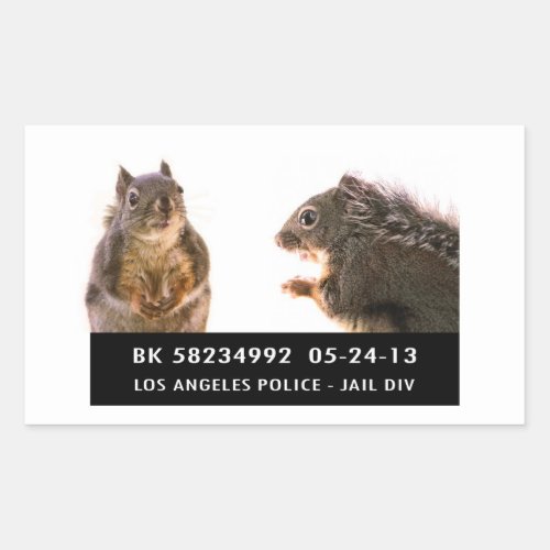 Squirrel Mug Shot Rectangular Sticker