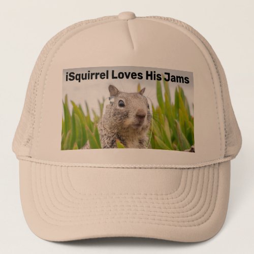 Squirrel Music Lover Music Jams Trucker Hat