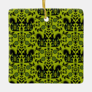 Squirrel Nordic Scandinavian Folk Art       Ceramic Ornament