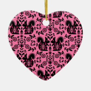 Squirrel Nordic Scandinavian Folk Art     Ceramic Ornament