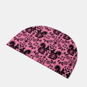 Squirrel Nordic Scandinavian Folk Art     Doormat