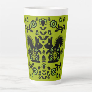 Squirrel Nordic Scandinavian Folk Art Latte Mug