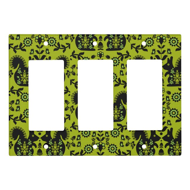 Squirrel Nordic Scandinavian Folk Art       Light Switch Cover (Front)