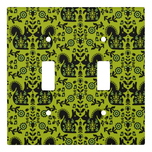 Squirrel Nordic Scandinavian Folk Art       Light Switch Cover (Front)