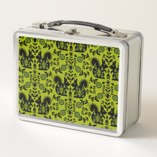 Squirrel Nordic Scandinavian Folk Art Metal Lunch Box