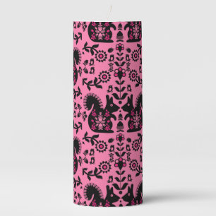 Squirrel Nordic Scandinavian Folk Art Pillar Candle