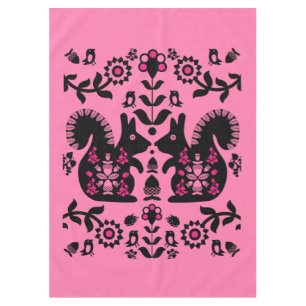 Squirrel Nordic Scandinavian Folk Art Tablecloth