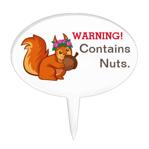Squirrel Nut Allergy Warning  Cake Topper