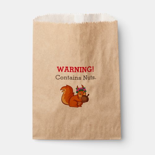 Squirrel Nut Allergy Warning Favor Bag