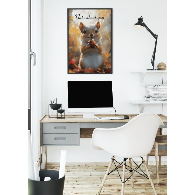 Squirrel Nuts About You Woodland Art Poster (Creator Uploaded)