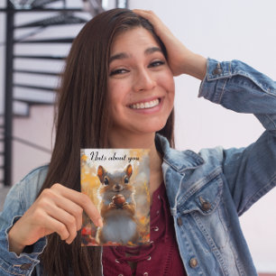 Squirrel Nutty For You Personalized Valentine Card