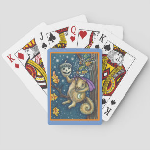SQUIRREL OF SLEEPY HOLLOW & ACORN, FUNNY HALLOWEEN POKER CARDS