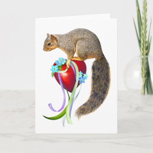 Squirrel Old_Fashioned Valentines Day Card