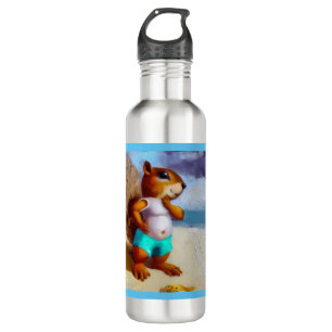 Squirrel On A Beach Stainless Steel Water Bottle