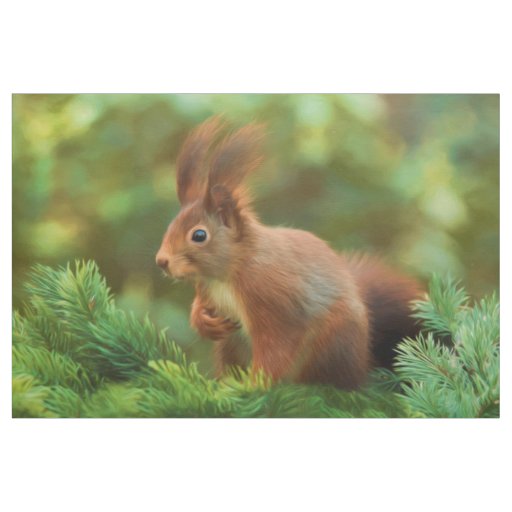 Squirrel on a tree fabric