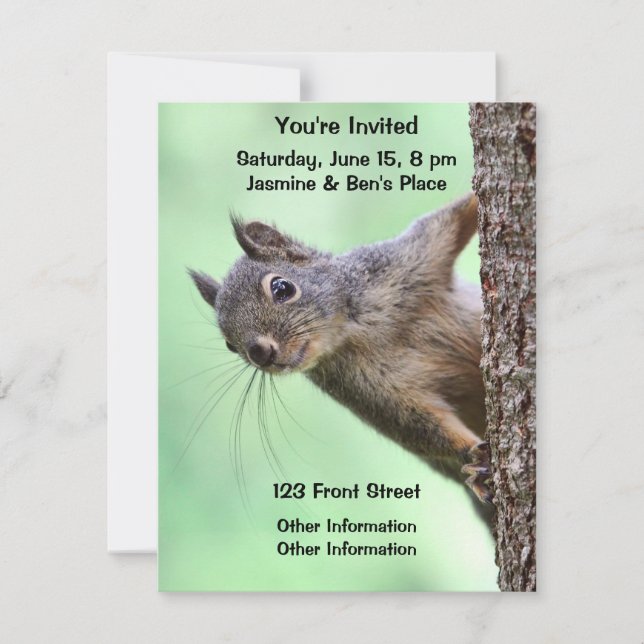 Squirrel On a Tree Invitation (Front)