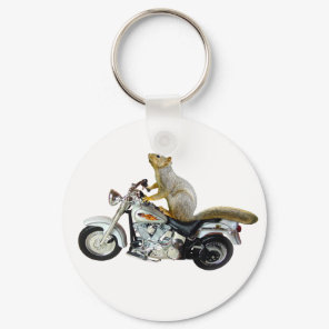 Squirrel on Motorcycle Keychain