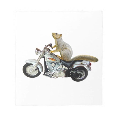 Squirrel on Motorcycle Notepad